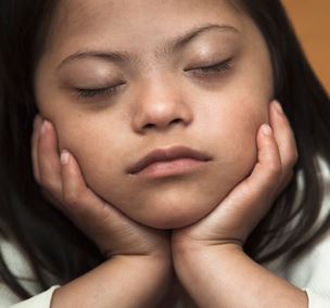 Image of Down Syndrome child sleeping